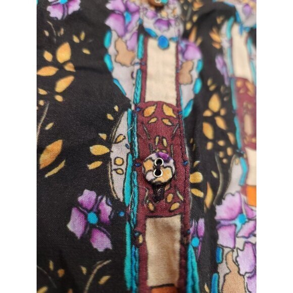 Johnny‎ Was Rocco Blouson Peasant Boho Long Sleeve Shirt SizeLarge - Picture 6 of 9